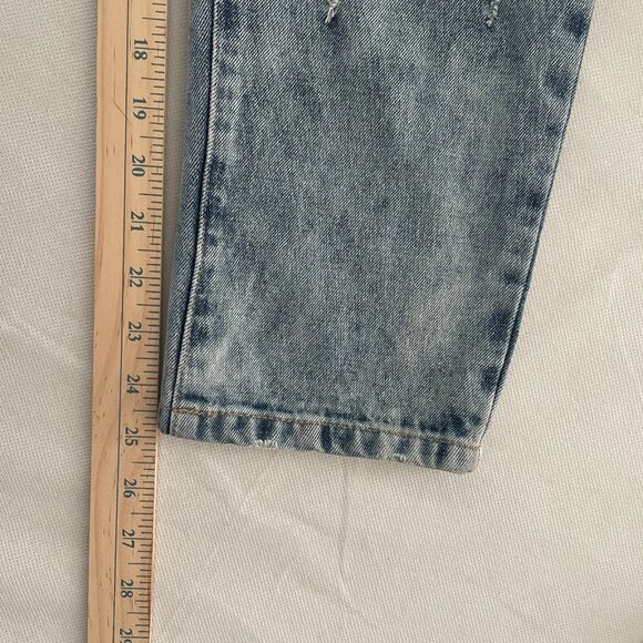 Y2K Forever 21 Womens Blue Distressed Grunge Denim Overall Size L - Picture 12 of 13